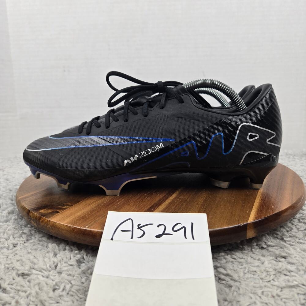Nike Mens 10 Zoom Mercurial Vapor 15 Academy MG Shadow Pack Black Soccer Cleats